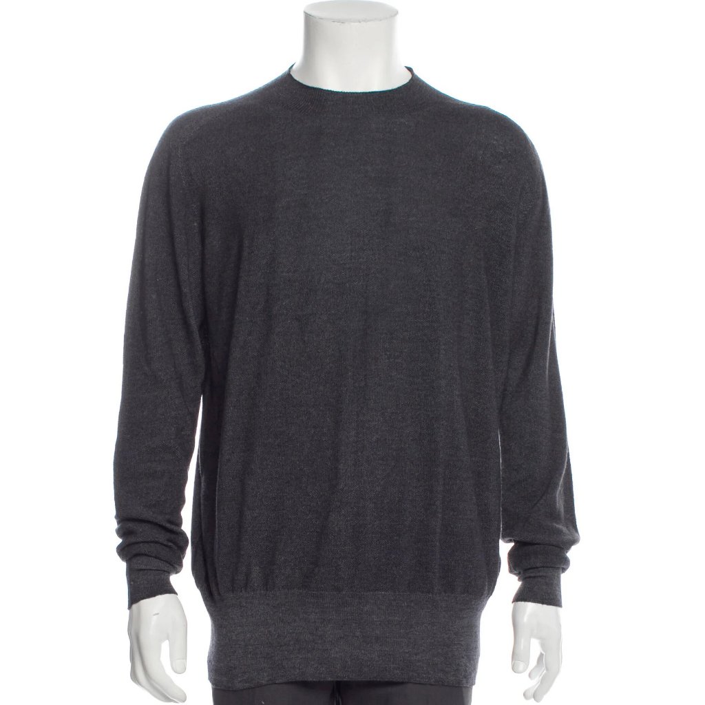 New $655 Etro Sweater! Large Gray Pebble Knit Soft Wool Crew Neck